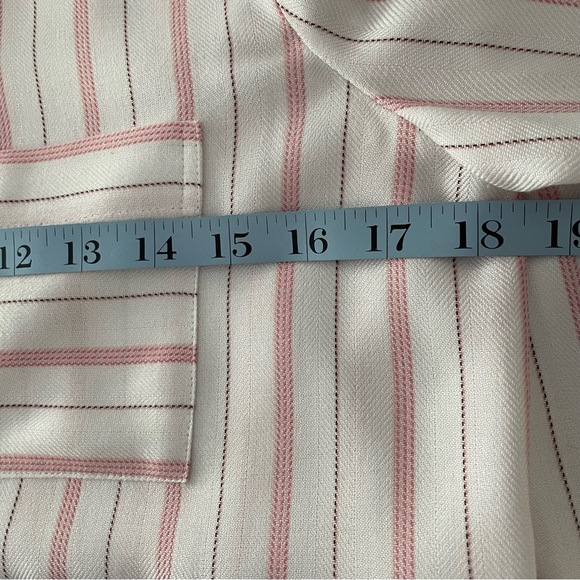 BHWM pink and Ivory long sleeve button down classic blouse, striped, Sz 0 - Picture 8 of 11